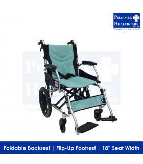 ASSURE REHAB Lightweight Pushchair with Flip-up Footrest, 18" (Singapore Brand)