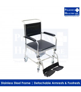 ASSURE REHAB Commode Chair, Stainless Steel, DAF, AR0201 (Singapore Brand)
