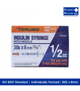 Terumo Insulin Syringe with Needle - 0.5cc 30G 8mm