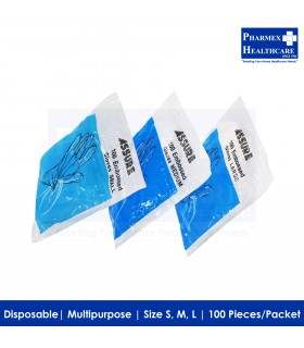 ASSURE Disposable LDPE Plastic Gloves (3 Available Sizes)