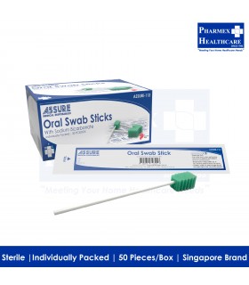 ASSURE Sterile Oral Swab Stick with Sodium Bicarbonate (50 Pcs/Box)